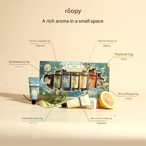Roopy Poetic Hand Cream Gift Set 12g*7 مجموعة هدايا كريم ترطيب اليدين روبي بويتيك 12 جرامًا*7